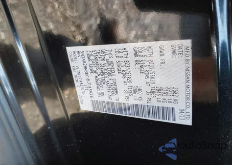 2013 Nissan Pathfinder Platinum из США, поврежденный, VIN 5N1AR2MM3DC674906